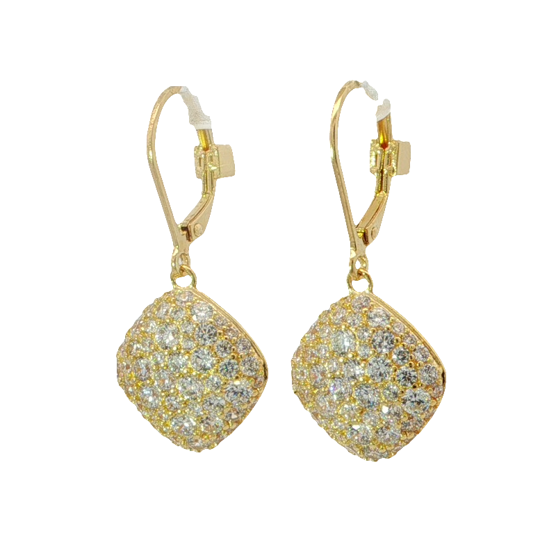 Elegant Yellow Gold Plated Dangle Earrings
