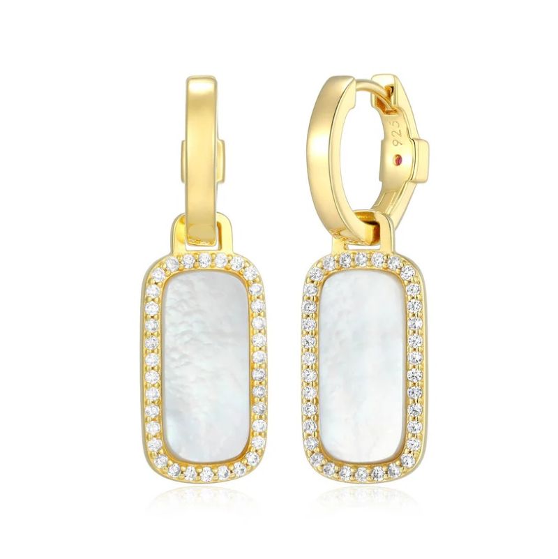 Elegant Gold And Mother Of Pearl Earrings