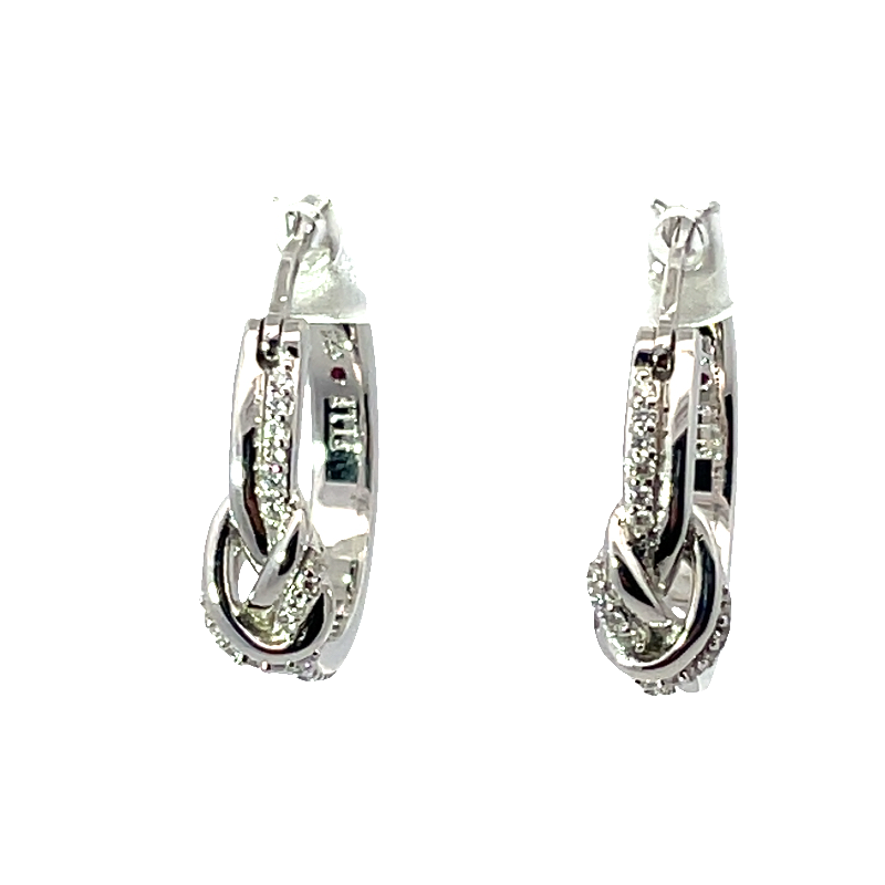 Silver Rhodium Plated Unity Knot Earrings