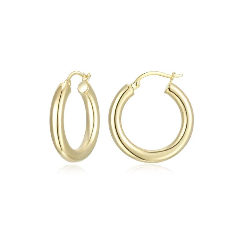 Elegant Yellow Gold Plated Hoop Earrings