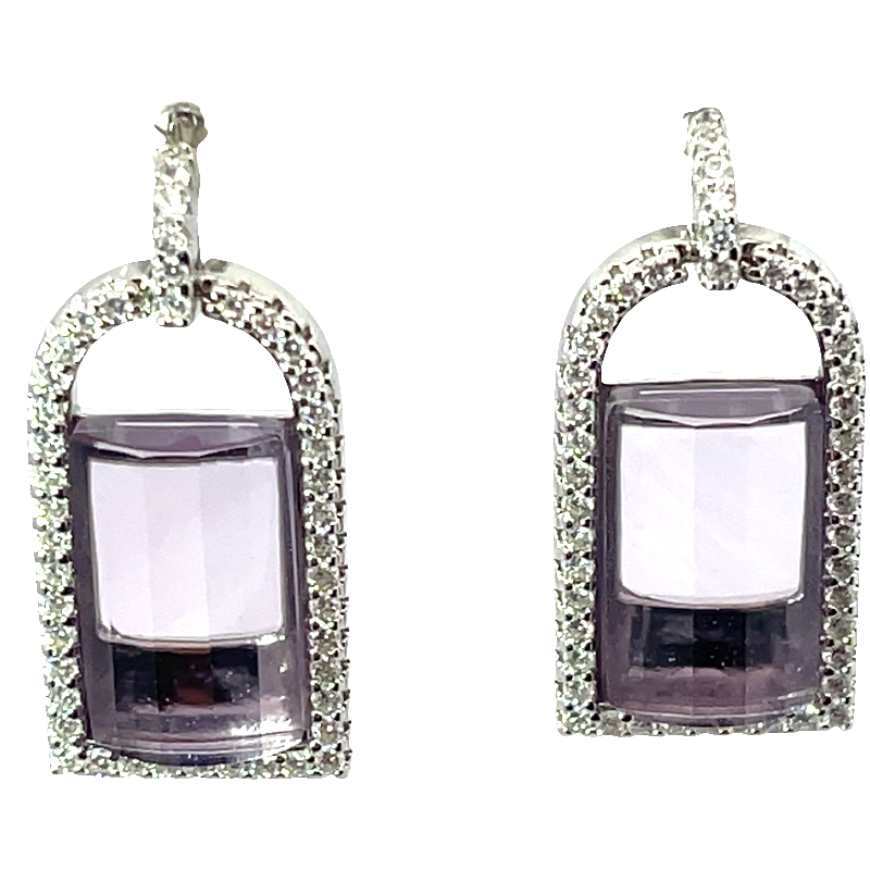 Elegant Sterling Silver Africa Amethyst Earrings