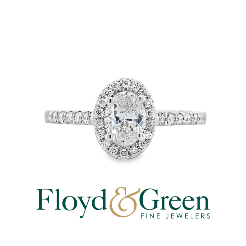 Oval Diamond Halo Engagement Ring
