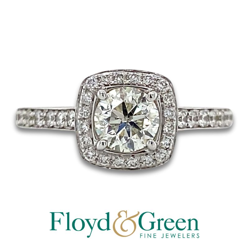 Cushion Halo Diamond Engagement Ring