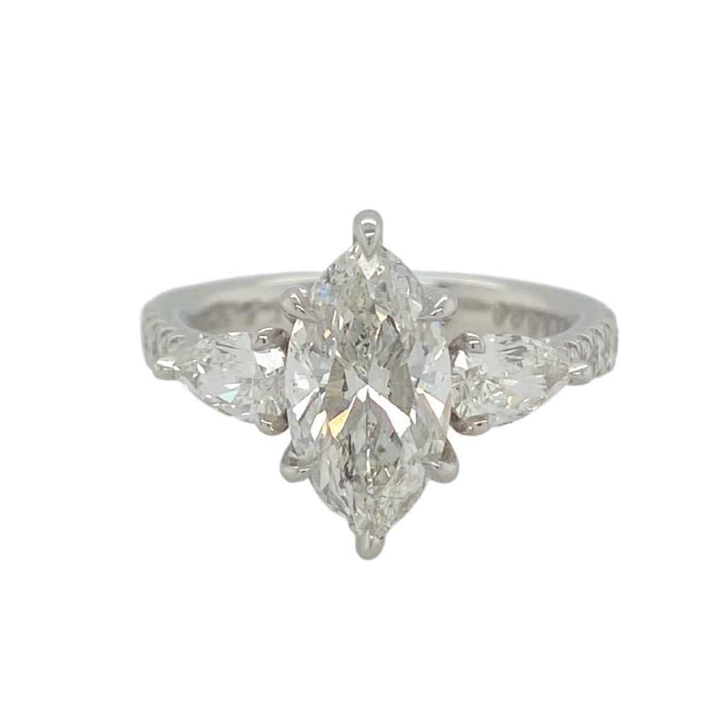 PL Marq 2.01ct H SI2 AGS CERT+ 2 Pear .61ctw H SI1 GIA + .31ctw H-I SI1 Size 6.5 
M $6199 C $14999