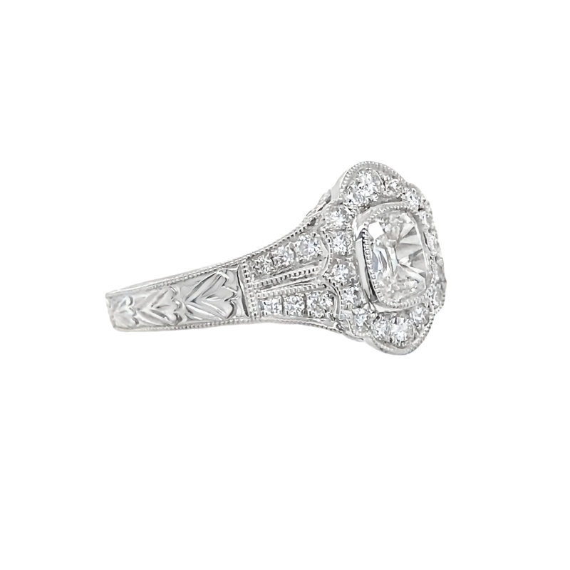 HENRI DAUSSI Vintage Style Engagement Ring