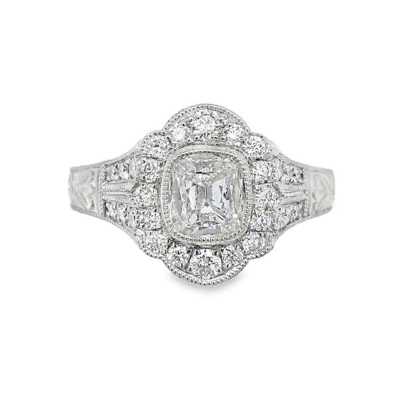 HENRI DAUSSI Vintage Style Engagement Ring