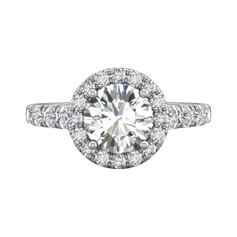 Round Diamond Halo Engagement Ring