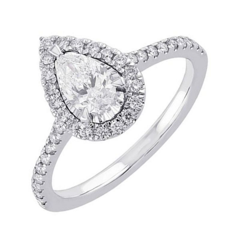 True Reflection Diamond Halo Engagement Ring