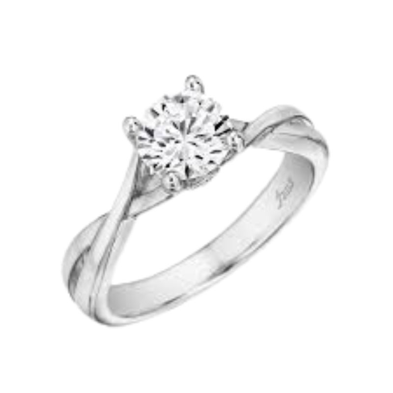 14KW 1.03CT Round K I1 SolitaireTwist Engagement Ring Size 6.5