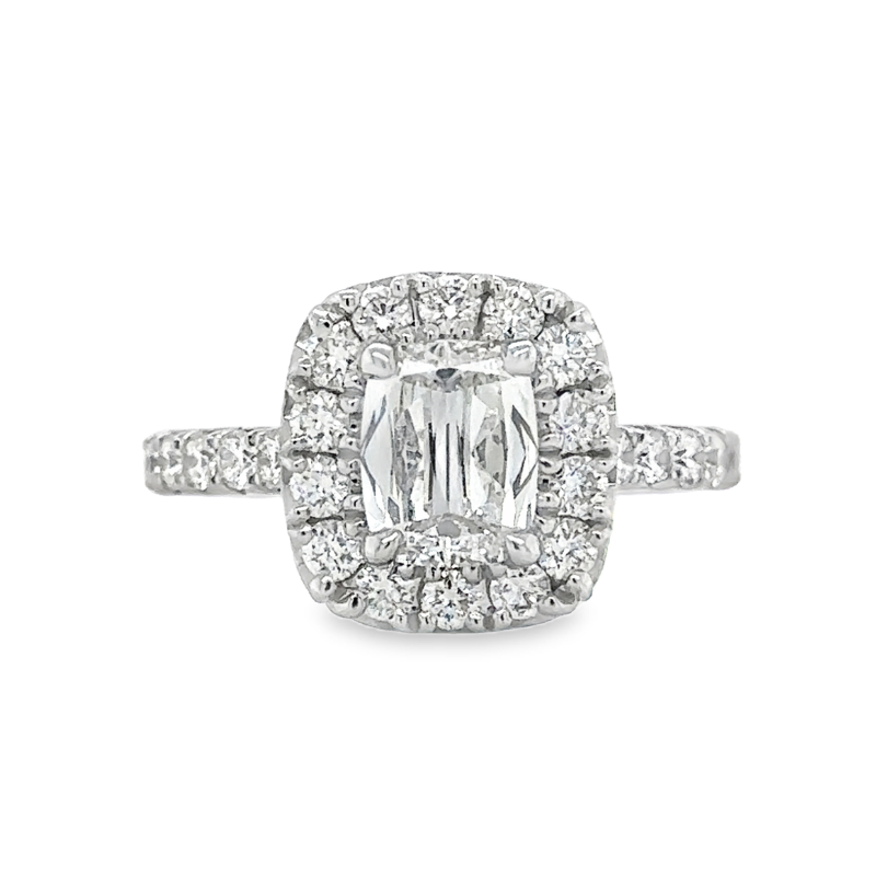 HENRI DAUSSI Diamond Halo Engagement Ring