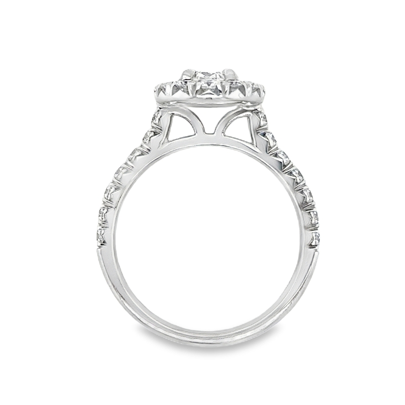 HENRI DAUSSI Diamond Halo Engagement Ring
