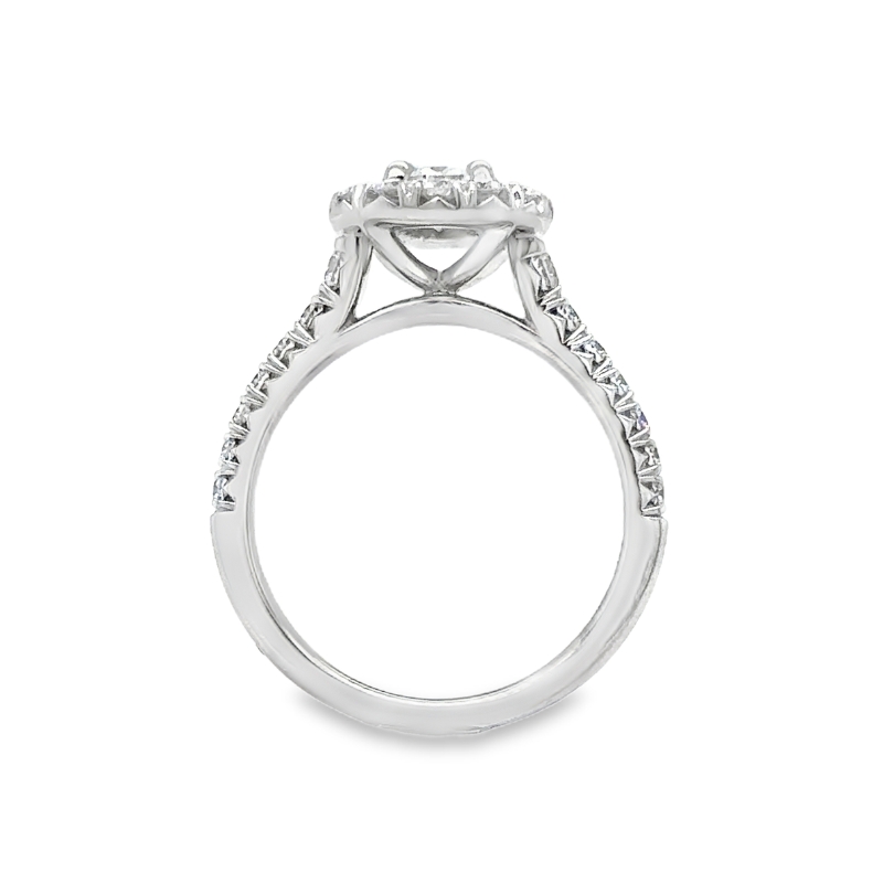 HENRI DAUSSI Diamond Halo Engagement Ring
