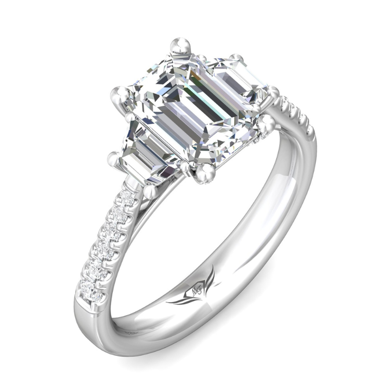 Martin Flyer - Platinum Emerald Cut 3-Stone Ring