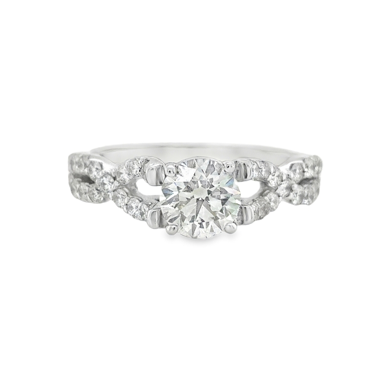 Twist Shank Diamond Engagement Ring