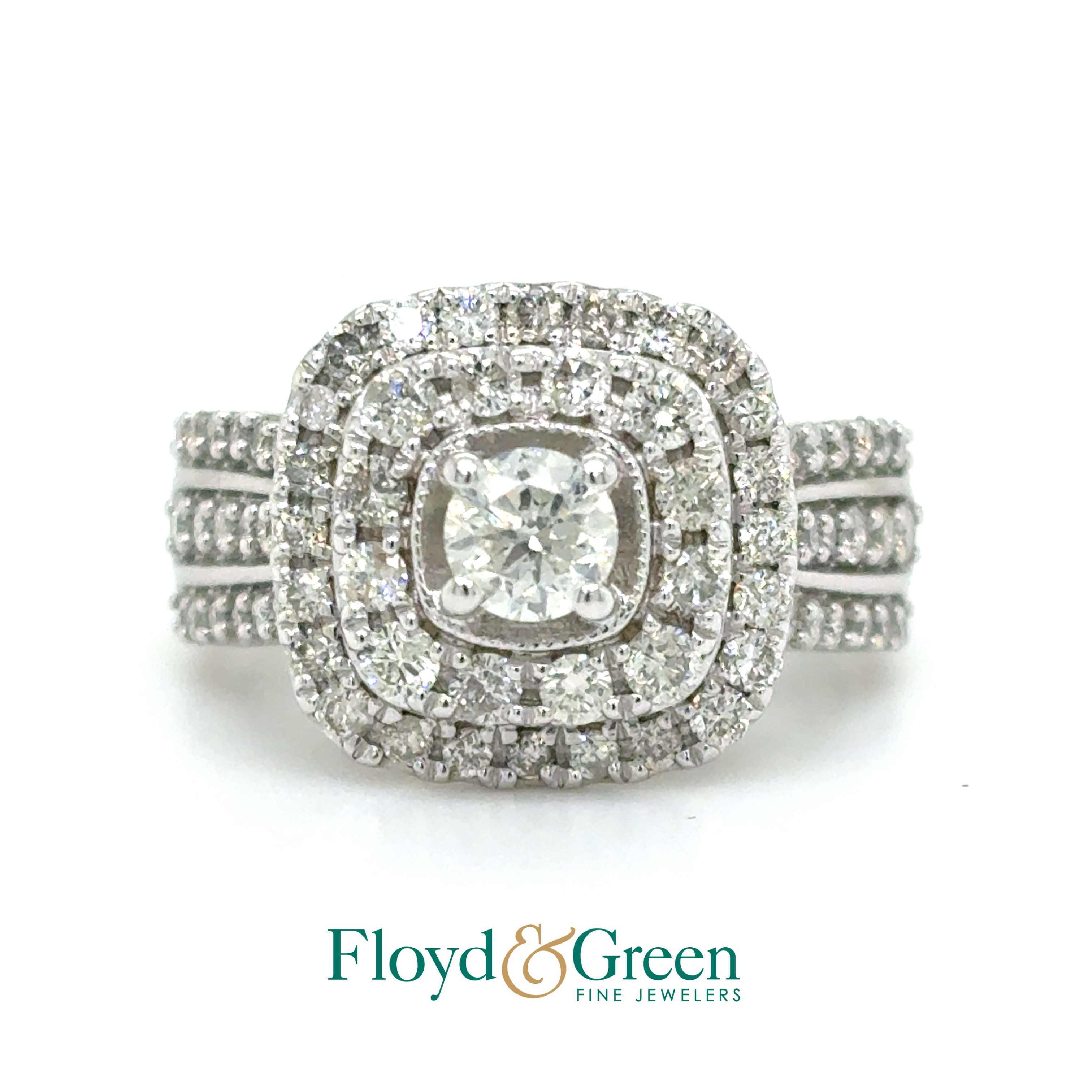 10KW Diamond Engagement Ring, Size 5.75, 1 Round, 0.27ct, 12 Round, 0.36ct, 58 Round, 0.93ct, I I1