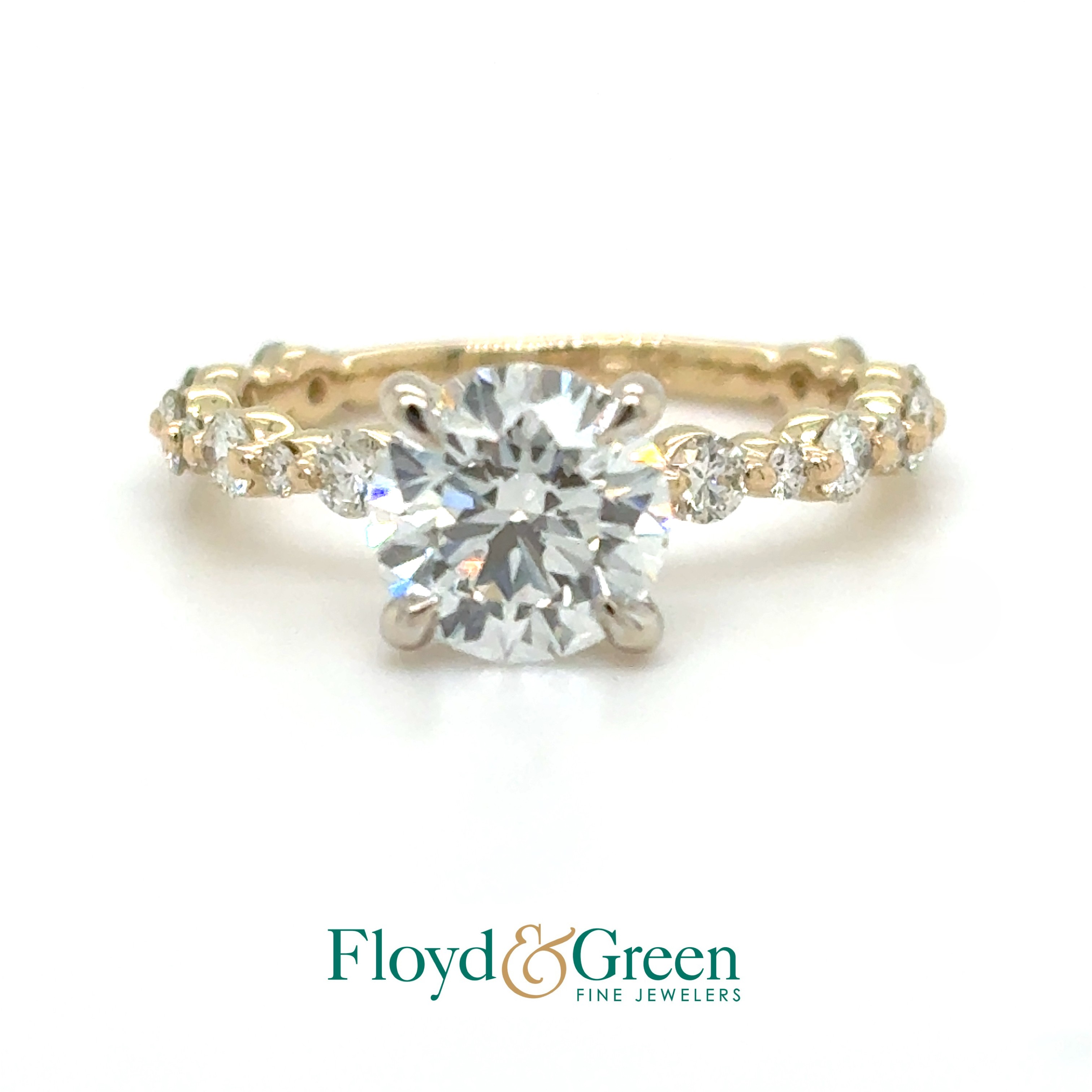14K Two-Tone Diamond Engagement Ring, 1 Rd Labgrown, 1.24ct, F VS1, 22 Rd, 0.49ct, H-I SI2, Size 6.5 
Labgrown Diamond - IGI #591348258