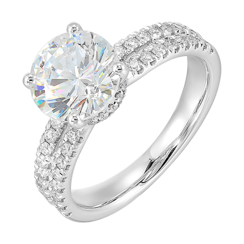 14KW Dia 2.03ct F VS1 Two Row Dia .50ctw G-H SI2 Eng Ring Size 6.5 
M $2496    D $1699