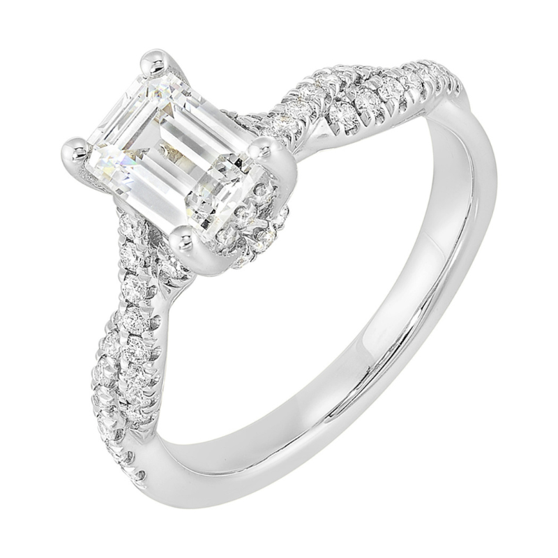 14KW EM Dia 1.51ct E VS1 Twist Shank w/Dia .33ctw G-H SI2 Eng Ring Size 6.5
M $2096    D $1199