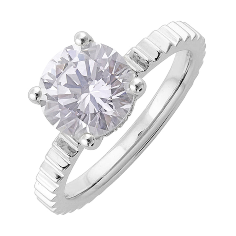 14KW Dia 2.02ct F VS1 w/ Hidden Dia Halo .06 G-H SI2 Ribbed Eng Ring Size 6.5
M $1896     D $1699