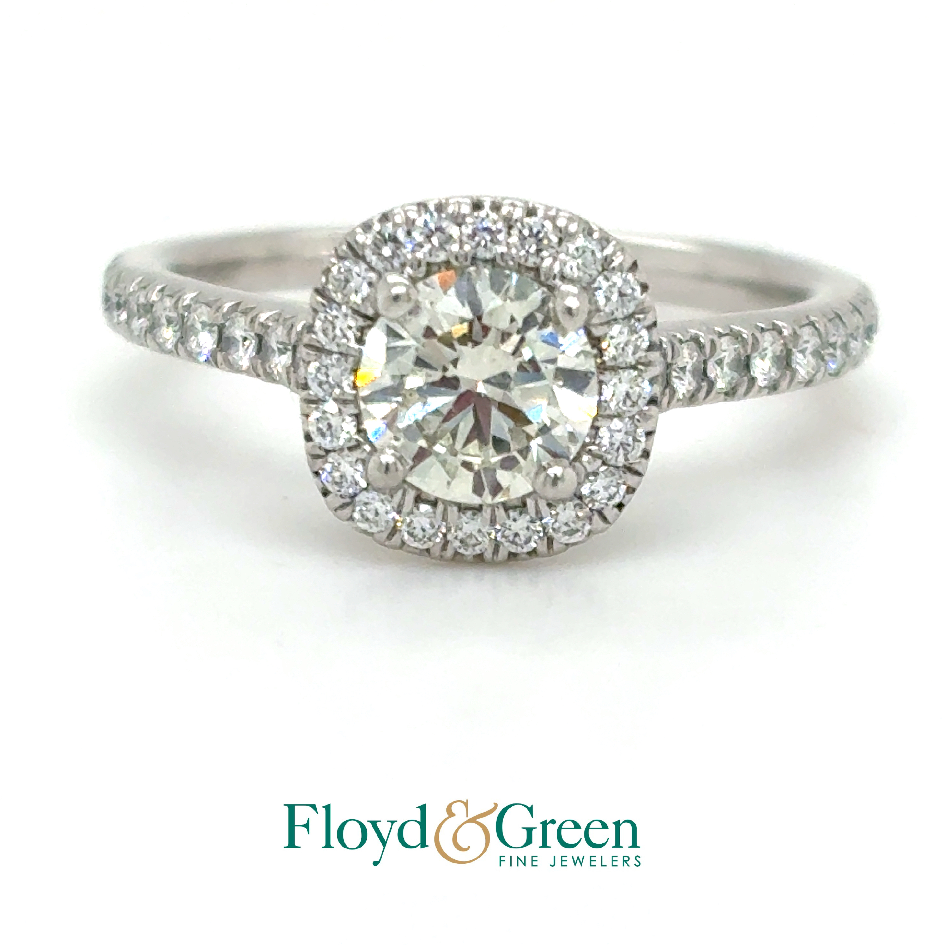 Platinum Diamond Engagement Ring, 1 Rd, 0.70ct, K SI2, 38 Rd, 0.41ct, G-H VS1-VS2, Size 6.25
Center Stone: IGI #314810414