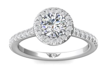 14KW 2.56CT Round E VS1 LGC Dia Halo.38ct Eng Ring Size 4.25