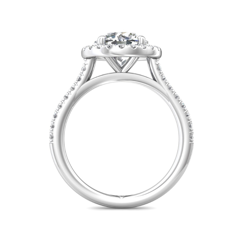 PLAT Round Dia 2.53ct I SI2 w/ Dia Halo .38ctw H-I SI2 Eng Ring Size 6.5