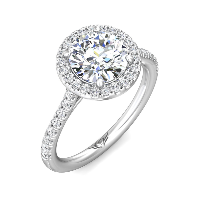 PLAT Round Dia 2.53ct I SI2 w/ Dia Halo .38ctw H-I SI2 Eng Ring Size 6.5
