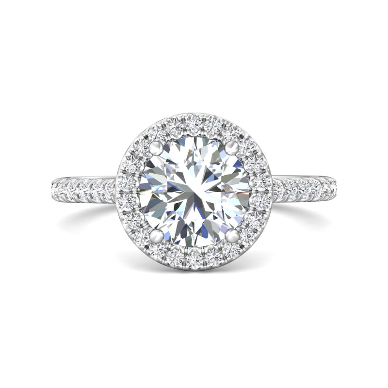 PLAT Round Dia 2.53ct I SI2 w/ Dia Halo .38ctw H-I SI2 Eng Ring Size 6.5