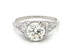 S/O-Platinum Diamond Art Deco ring with 1.72ct Old Euorpean Center and side stones (.16ctw) in a finger size 7.5