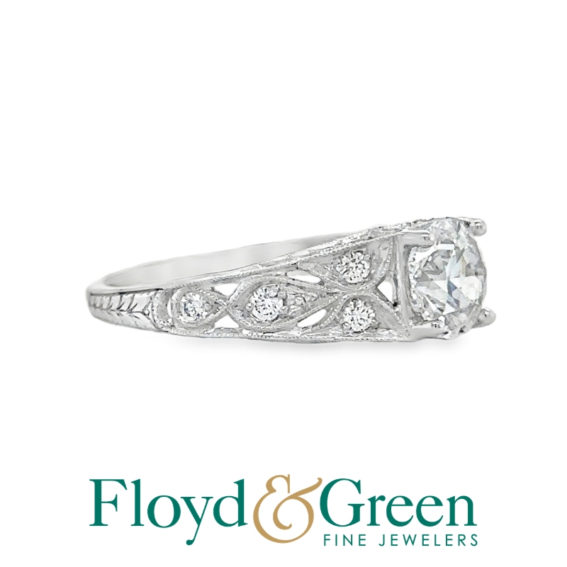 Filigree Diamond Engagement Ring
