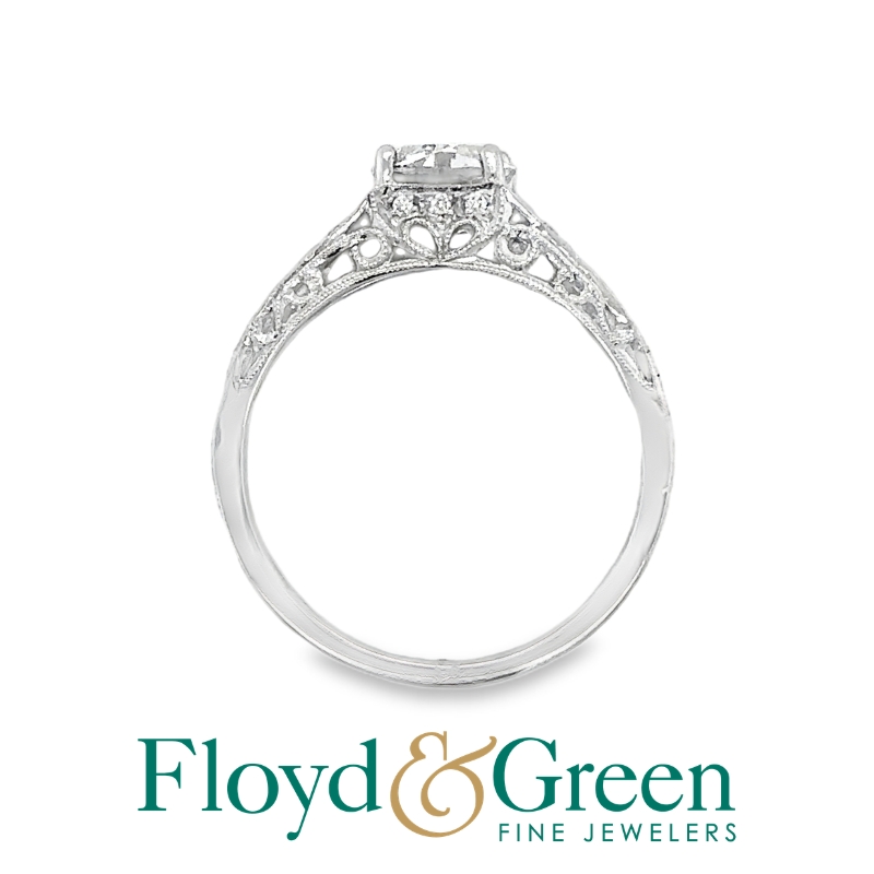 Filigree Diamond Engagement Ring