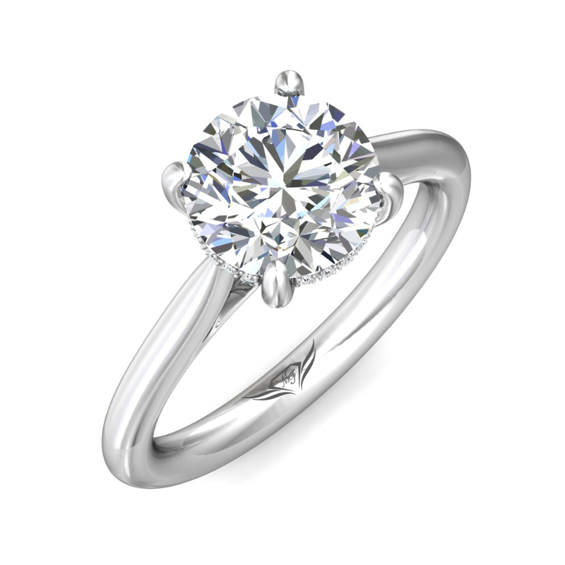 MARTIN FLYER Hidden Halo Solitaire Lab Grown Diamond Engagement Ring