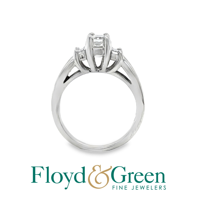 Emerald-Cut Diamond 3-Stone Engagement Ring