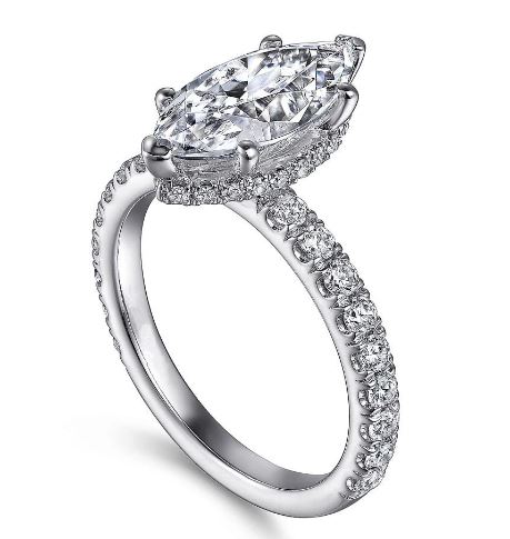 PL 3.58CT Marq F VS1 LGC Eng Ring w/.85ctw Lab Grown Accent Dia  Size 5