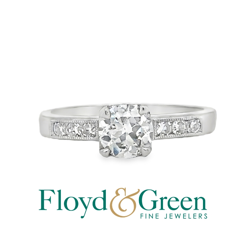 Vintage European Cut Diamond Engagement Ring