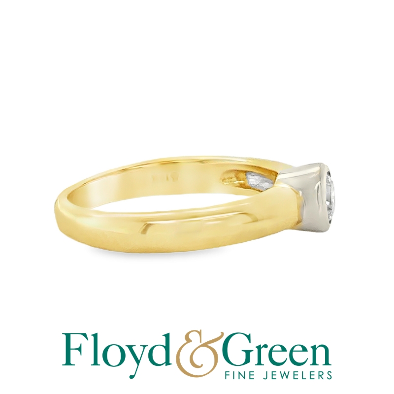 Bezel-Set Diamond Solitaire Engagement Ring