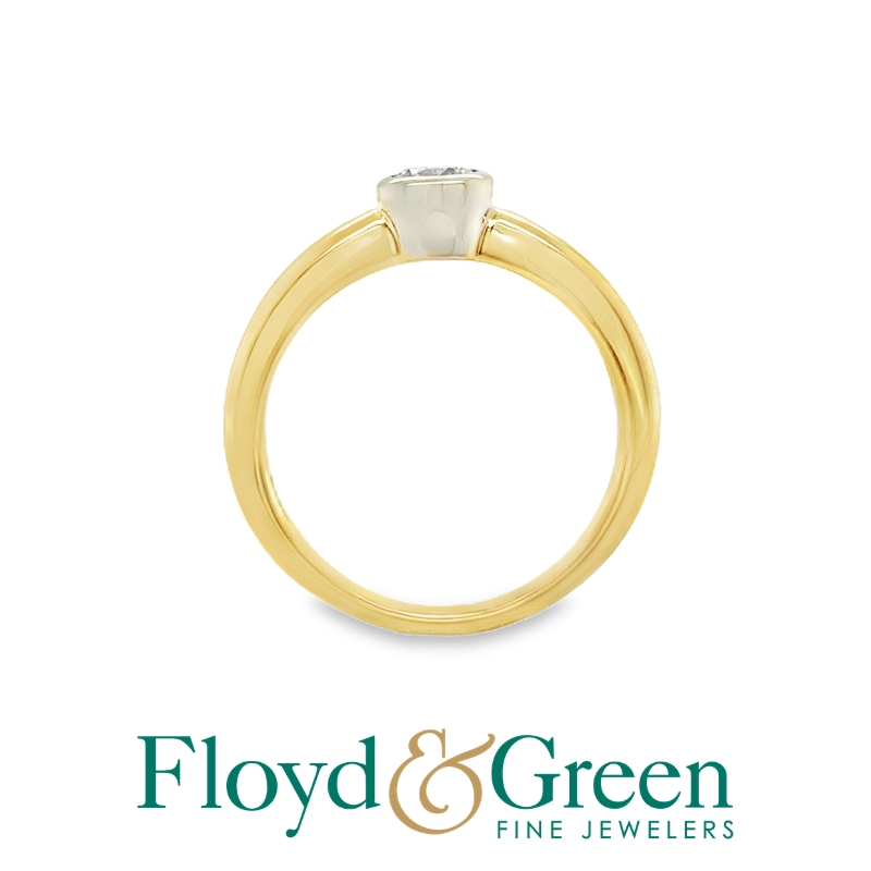 Bezel-Set Diamond Solitaire Engagement Ring