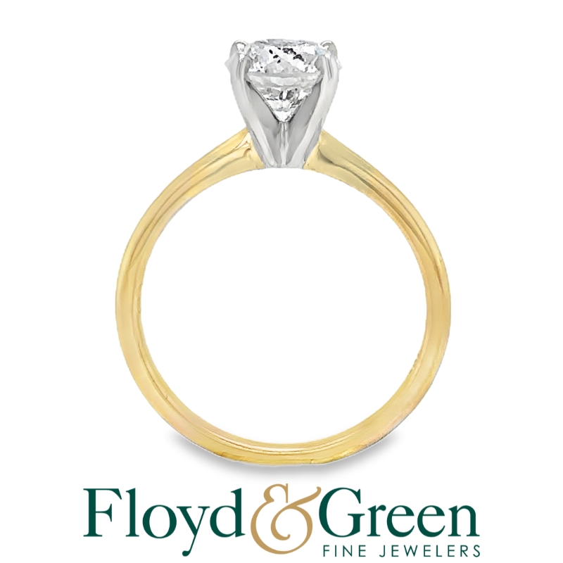 Two-Tone Diamond Solitaire Engagement Ring