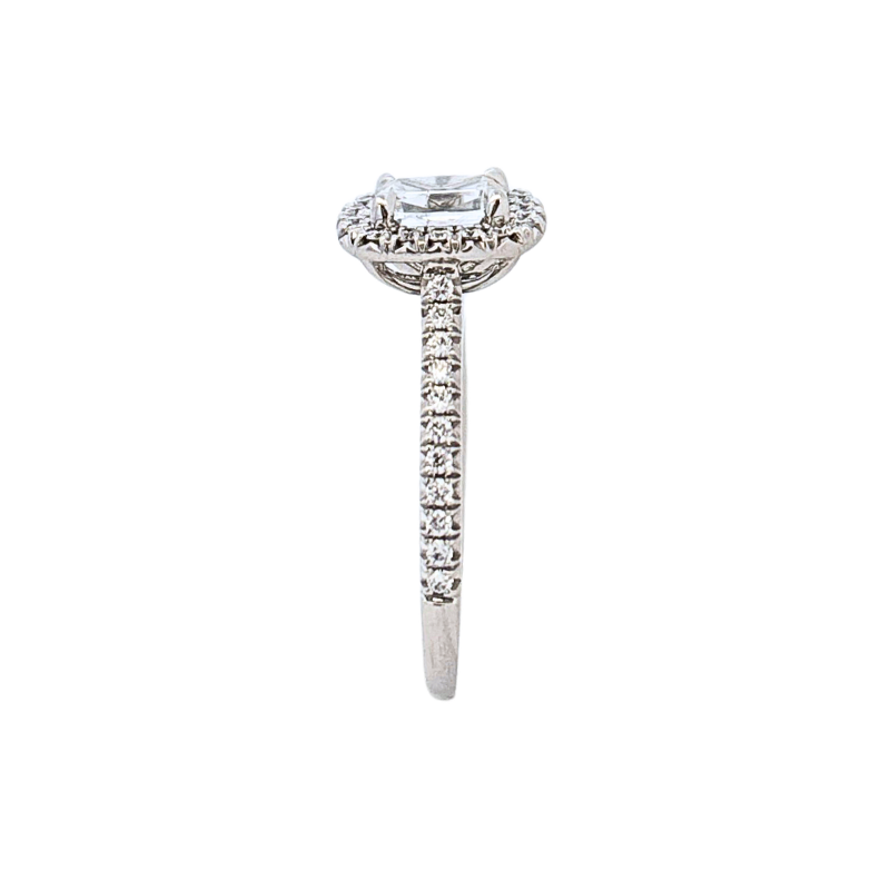 Henri Daussi Cushion Diamond Halo Engagement Ring