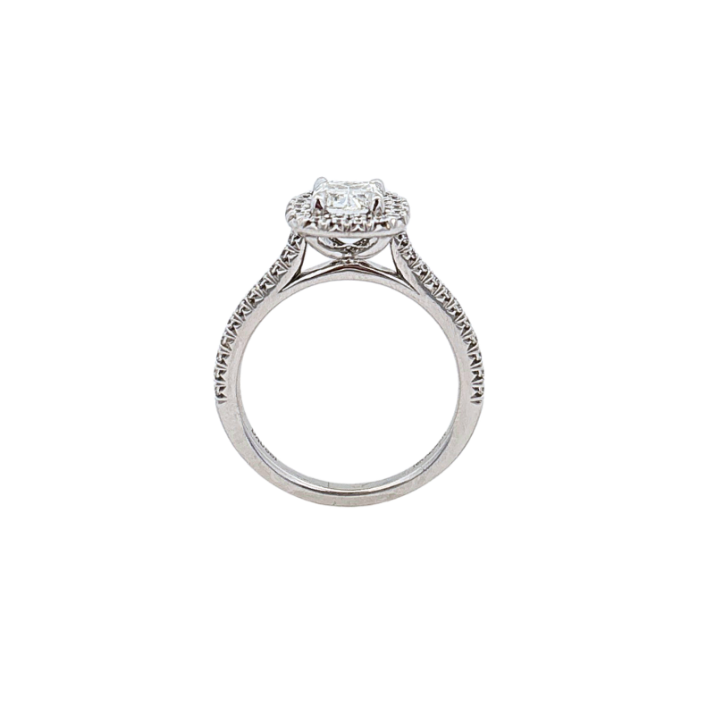 Henri Daussi Cushion Diamond Halo Engagement Ring