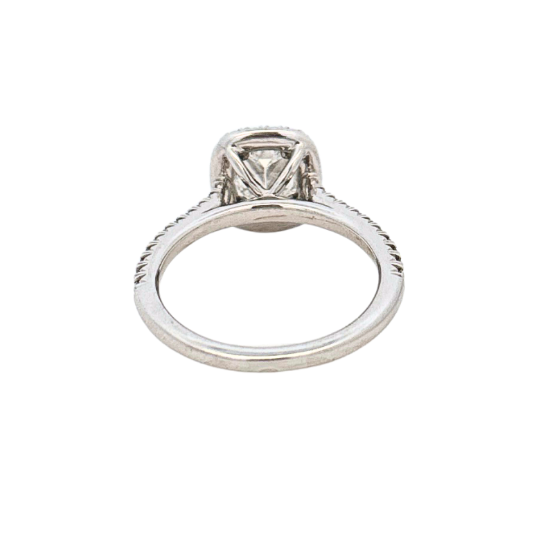 Henri Daussi Cushion Diamond Halo Engagement Ring