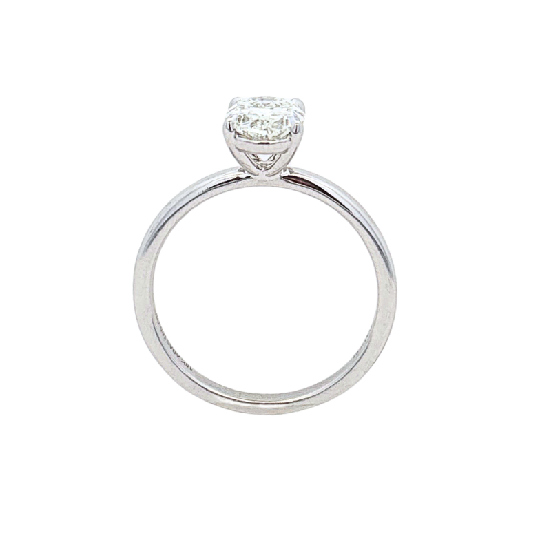 Henri Daussi Oval Diamond Solitaire Engagement Ring