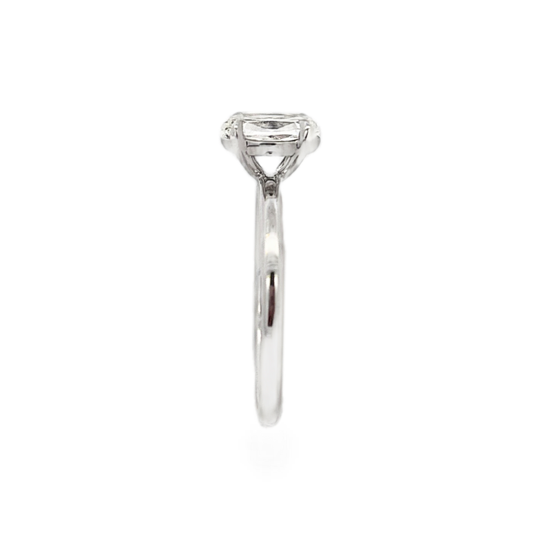 Henri Daussi Oval Diamond Solitaire Engagement Ring