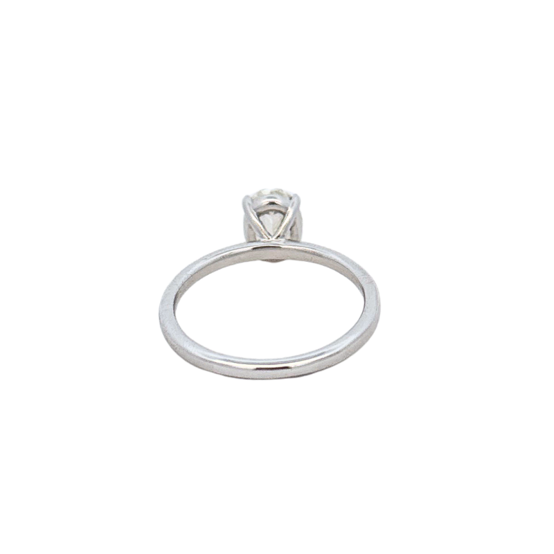 Henri Daussi Oval Diamond Solitaire Engagement Ring