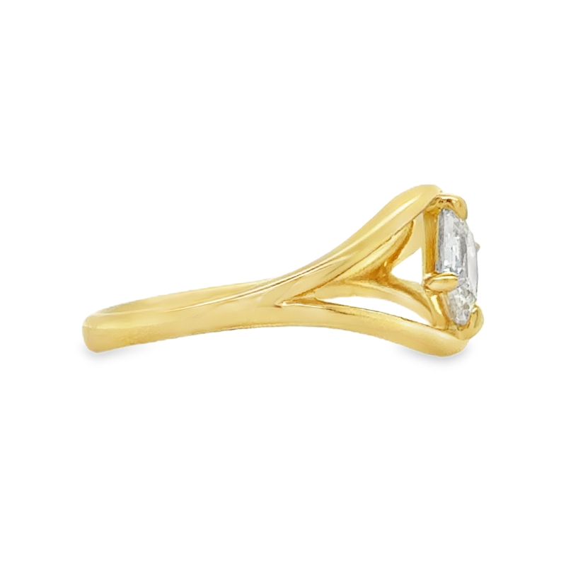 Henri Daussi Cushion Bypass Engagement Ring
