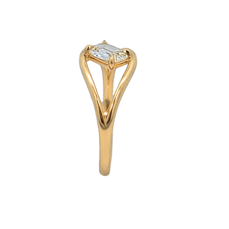 Henri Daussi Cushion Bypass Engagement Ring