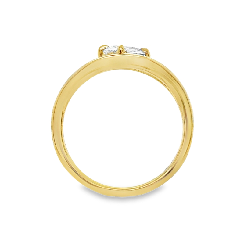 Henri Daussi Cushion Bypass Engagement Ring