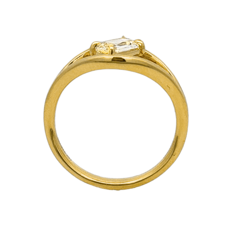 Henri Daussi Cushion Bypass Engagement Ring