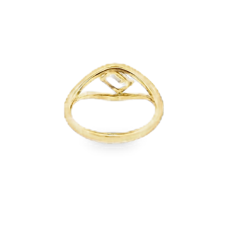 Henri Daussi Cushion Bypass Engagement Ring