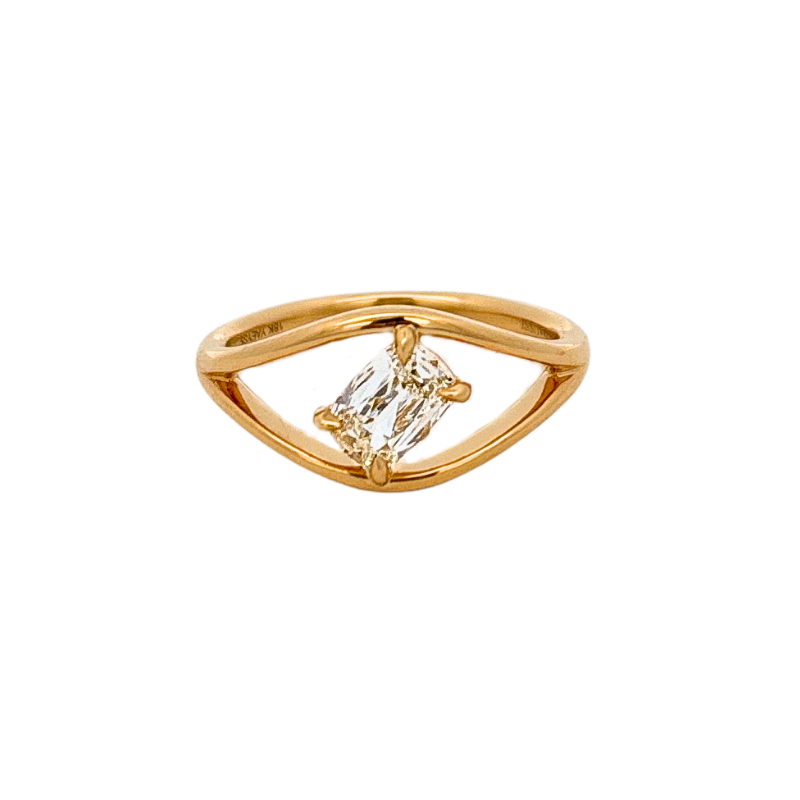 Henri Daussi Cushion Bypass Engagement Ring